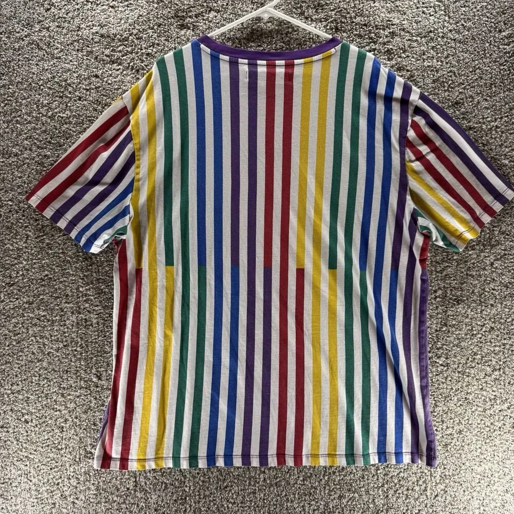Guess x J Balvin Shirt Mens Extra Large Rainbow Stripes‎ Multicolor Cotton 2020 - Picture 9 of 12
